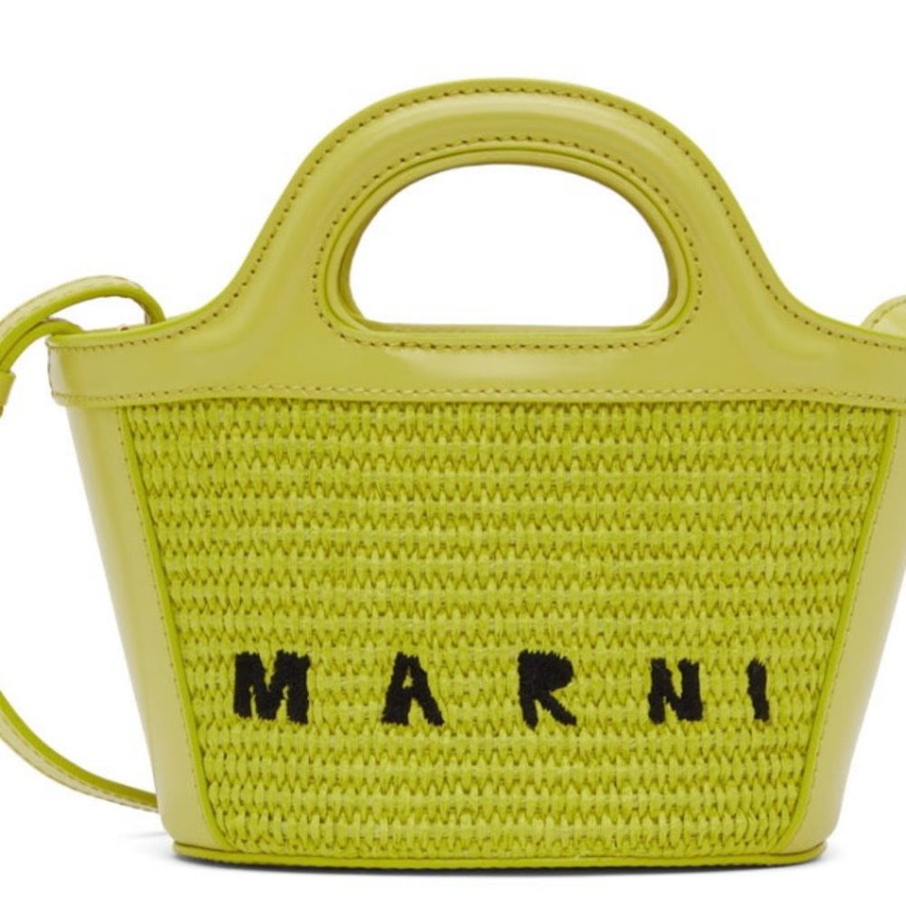 Marni Green Mini Woven Bag